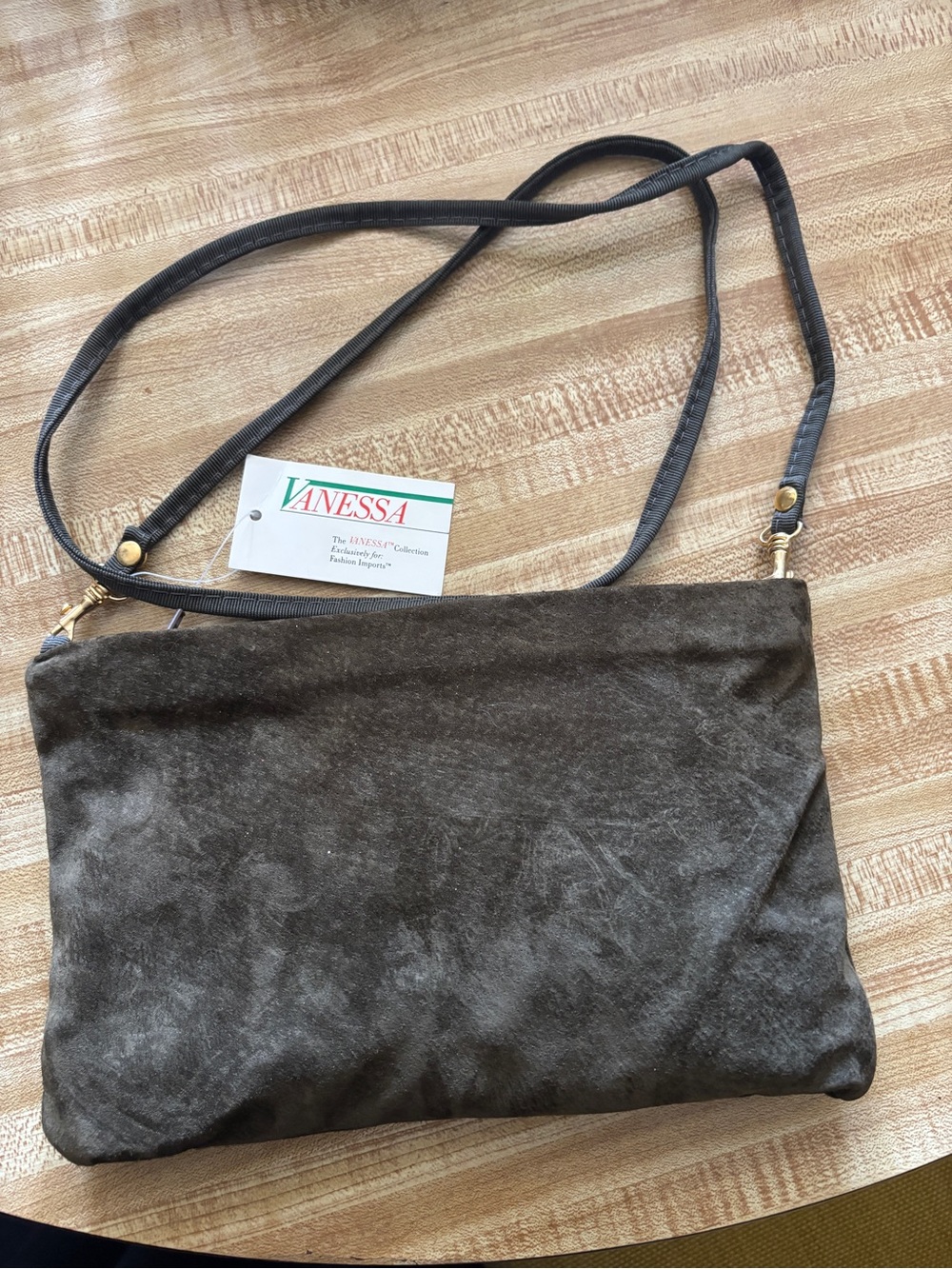 Vanessa Olive Suede Crossbody Bag NWT